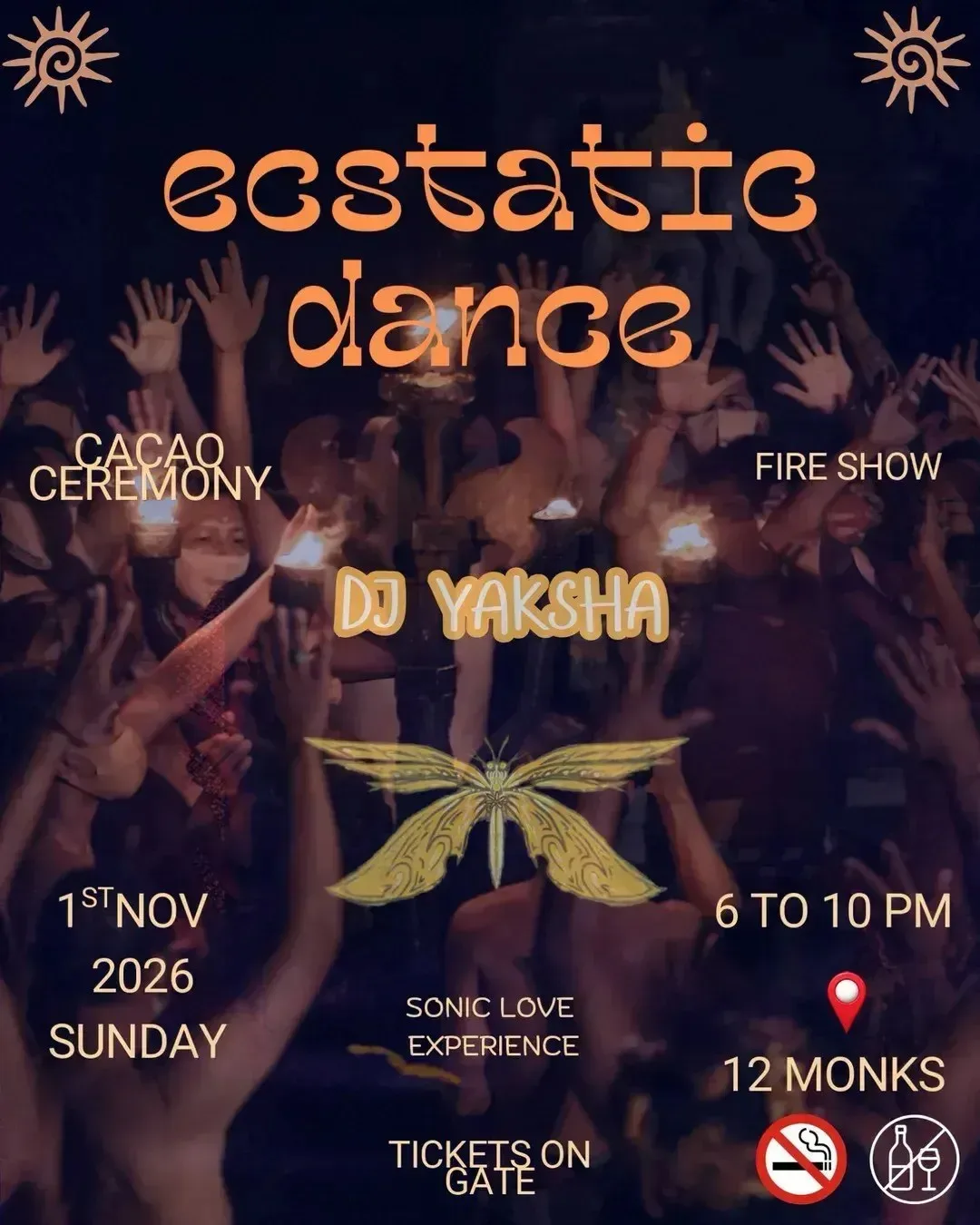 Flyer for Ecstatic Dance with DJ Yaksha: Sonic Love Experience