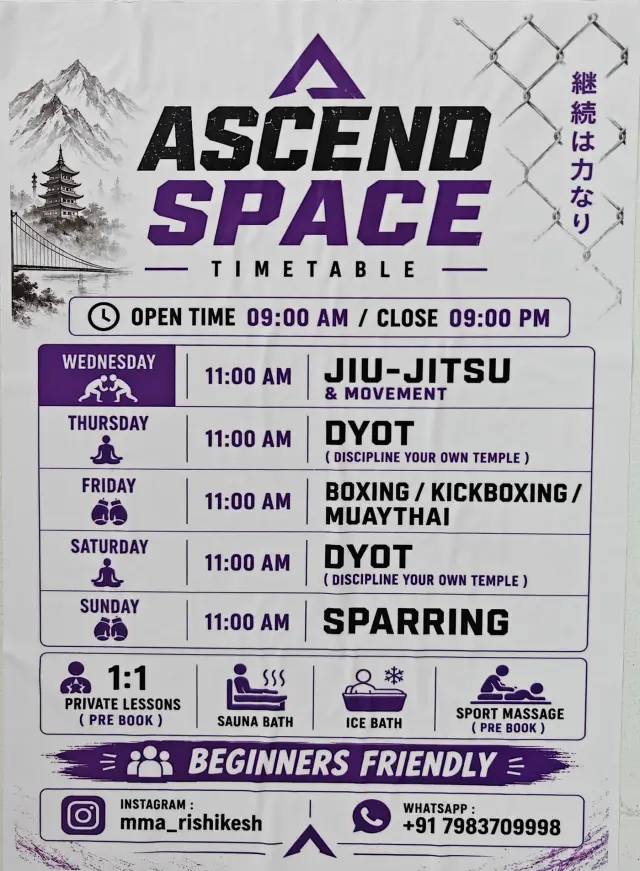 Flyer: Ascend Space martial arts classes
